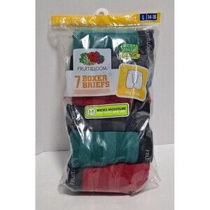 FRUIT OF THE LOOM BOYS L 14-16 BOXER BRIEFS BEST VALUE 7 PACK NEW IN PACKAGE